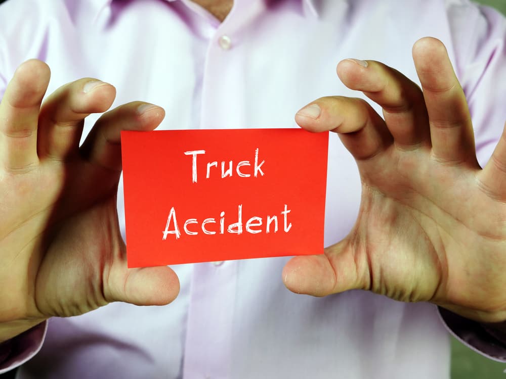 Juridical concept meaning Truck Accident with inscription on the sheet.