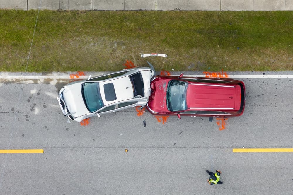 Car accident on the road side