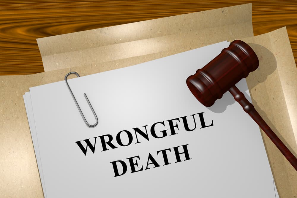 A gavel and legal documents symbolizing a wrongful death